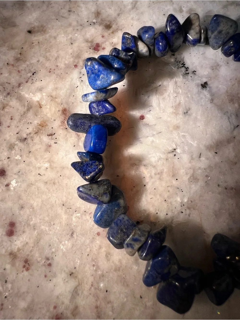 Natural Blue Lapis Chip Stretch Bracelet - Women's Jewelry
